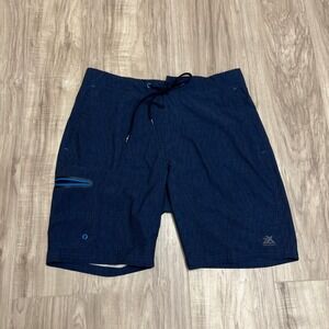 ZeroXposur Men's Medium Navy Blue Board Shorts Swim Trunks Stretch